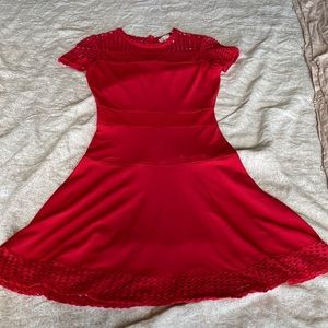 Red A-line style dress